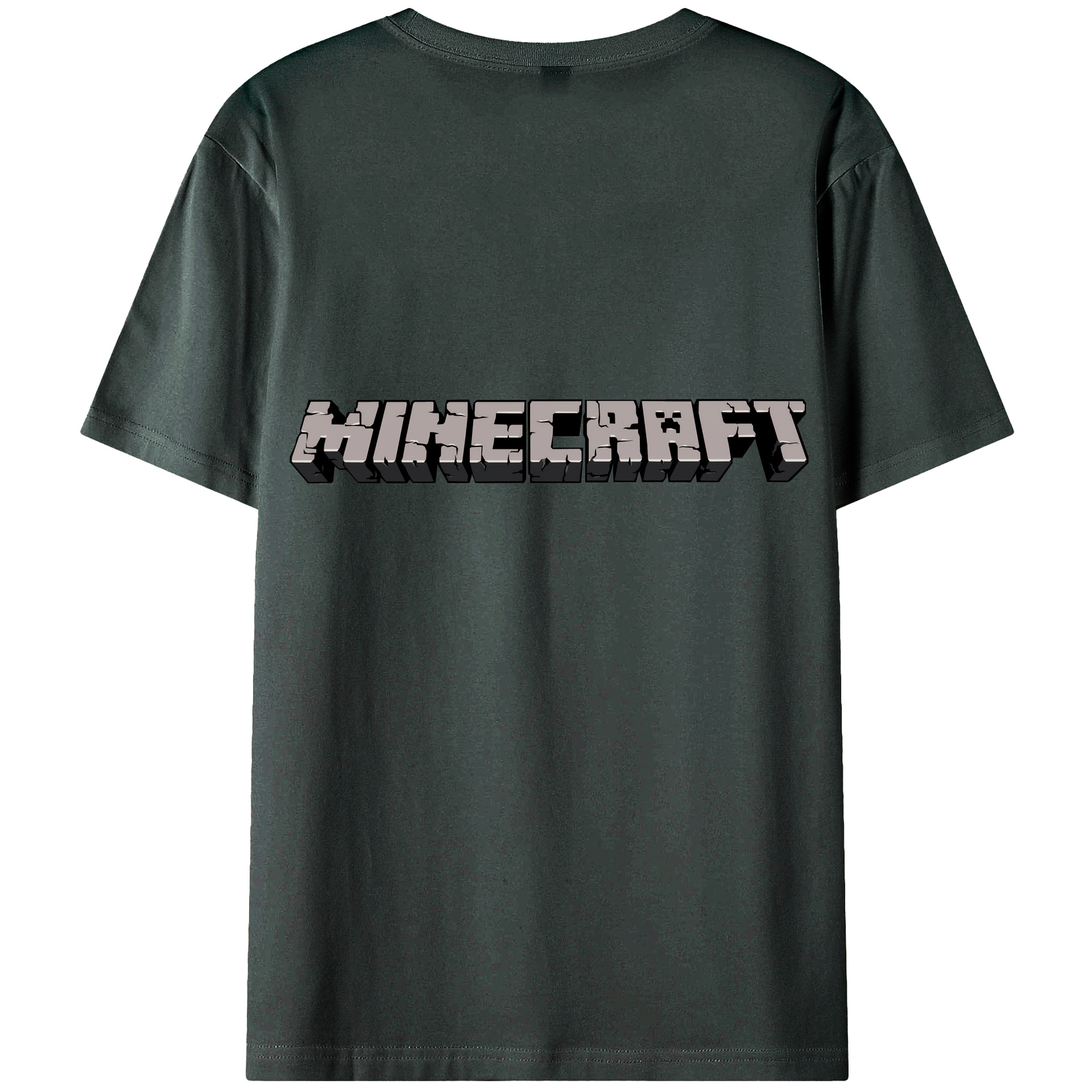 （画像用） マインクラフト ブロックの世界 Minecraft MC Block world 綿100％ メンズ半袖Tシャツ（バックプリント） 通気性